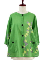 MONA LISA by Pure Fit - Flare Crop Jacket - Eucalyptus Print - 263344-GE - GREEN (H)