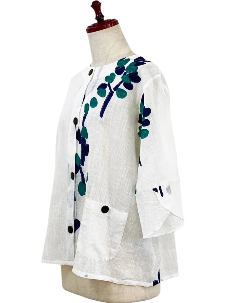 MONA LISA by Pure Fit - Flare Crop Jacket - Eucalyptus Print - 263344-NT - NATURAL (G)