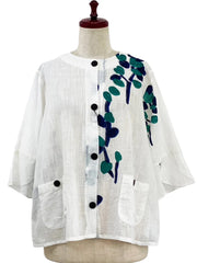 MONA LISA by Pure Fit - Flare Crop Jacket - Eucalyptus Print - 263344-NT - NATURAL (G)