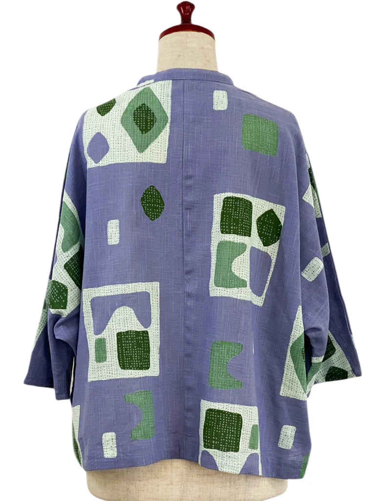 MONA LISA by Pure Fit - Crop Jacket - Retro Geometric Print - 263357-1-PU - PURPLE (J)