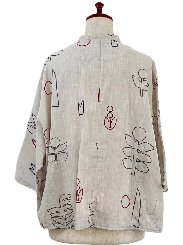 MONA LISA by Pure Fit - Crop Jacket - Garden Print - 263357-2-NT - NATURAL (G)