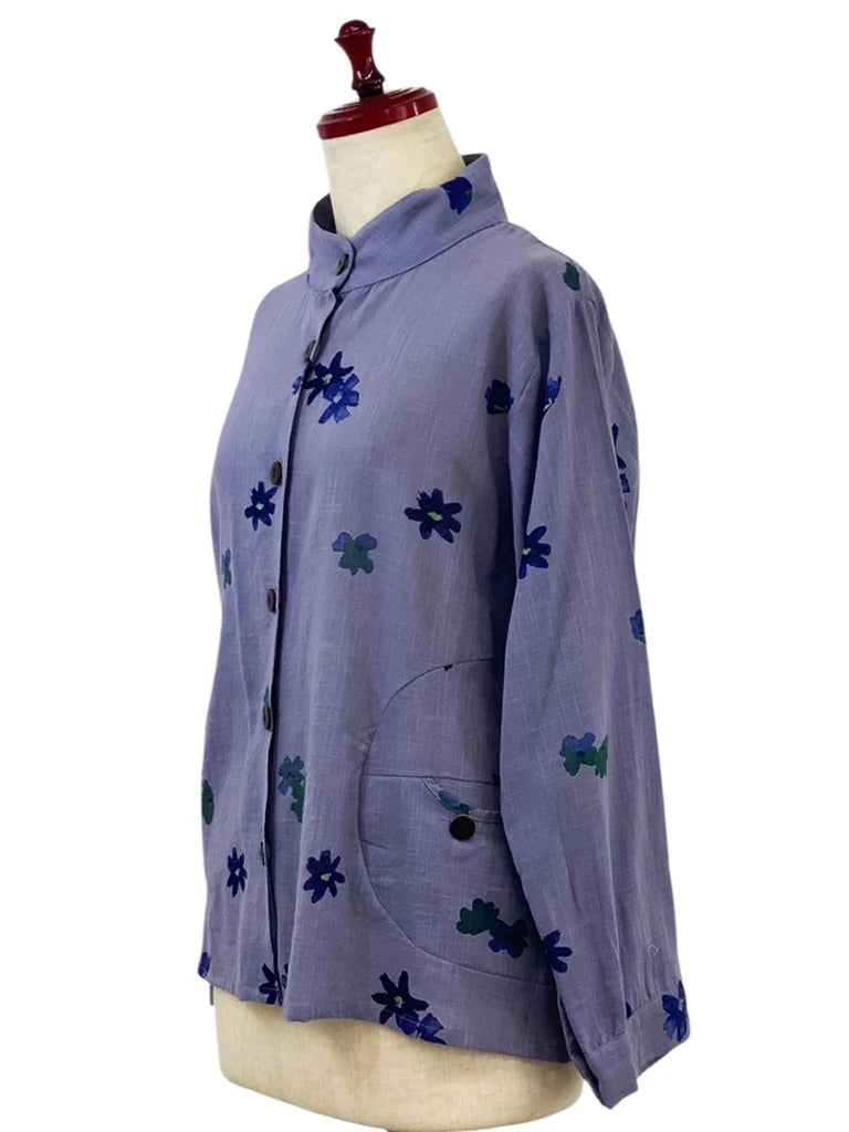 MONA LISA by Pure Fit - Circle Pocket Jacket - Sakura Print - 263370-PU - PURPLE (J)