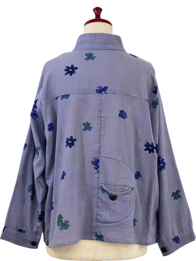 MONA LISA by Pure Fit - Circle Pocket Jacket - Sakura Print - 263370-PU - PURPLE (J)
