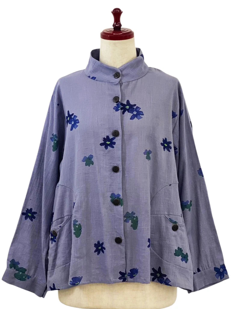 MONA LISA by Pure Fit - Circle Pocket Jacket - Sakura Print - 263370-PU - PURPLE (J)