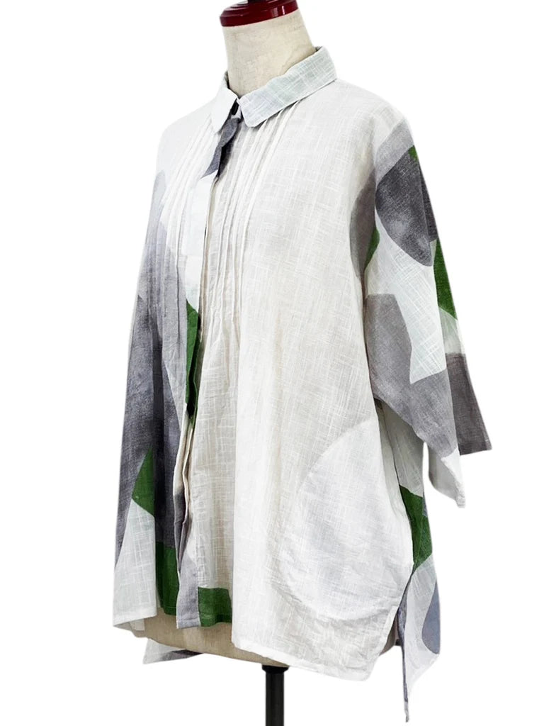 MONA LISA by Pure Fit - Pintuck Jacket - Art Print - 263409-NT - NATRUAL (G)
