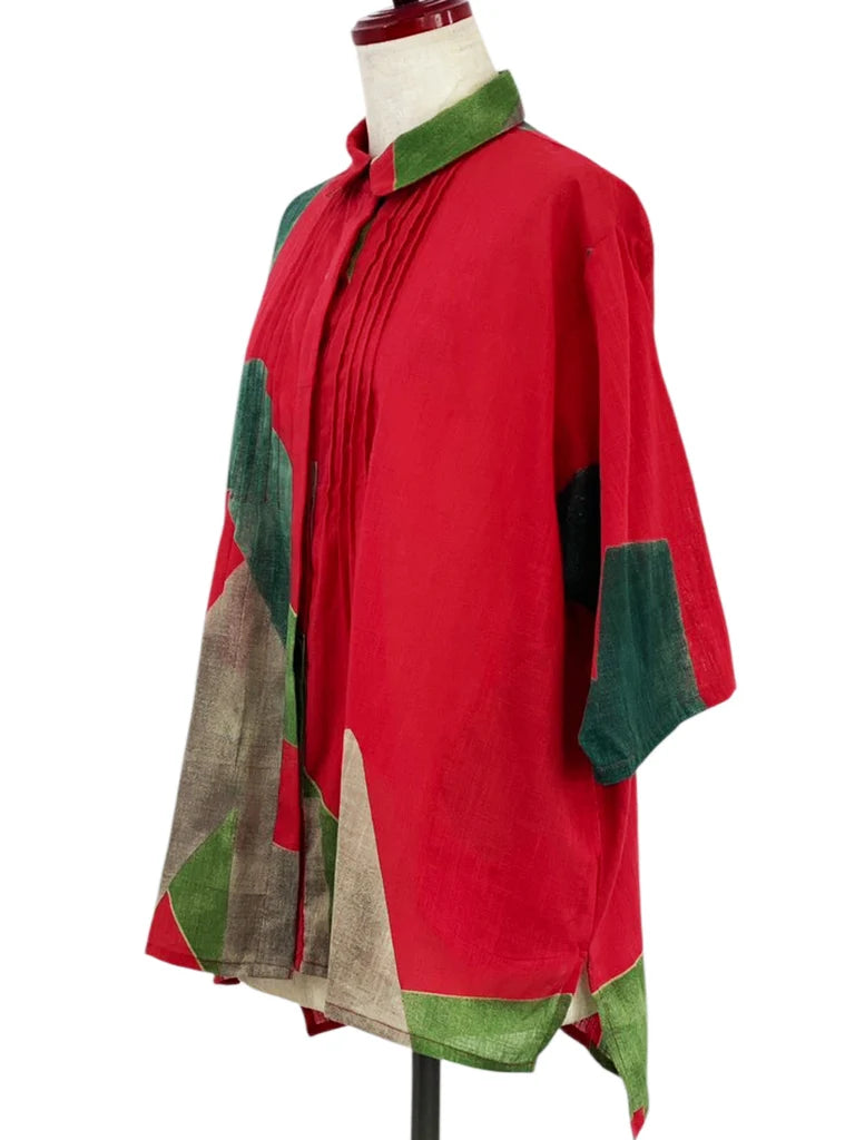 MONA LISA by Pure Fit - Pintuck Jacket - Art Print - 263409-RE - RED (E)