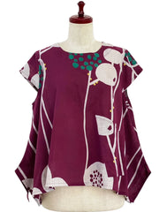 MONA LISA by Pure Fit - A-Line Top - Abstract Floral Print - 263410-PU - PURPLE (J)