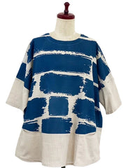 MONA LISA by Pure Fit - Panel Pullover - Brush Brick Print - 263418-LG - LIGHT GREY (B)