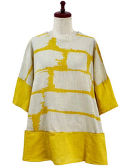 MONA LISA by Pure Fit - Panel Pullover - Brush Brick Print - 263418-MU - MUSTARD (F)