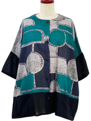 MONA LISA by Pure Fit - Panel Jacket - Modern Geometric Print - 263419-BK - BLACK (A)