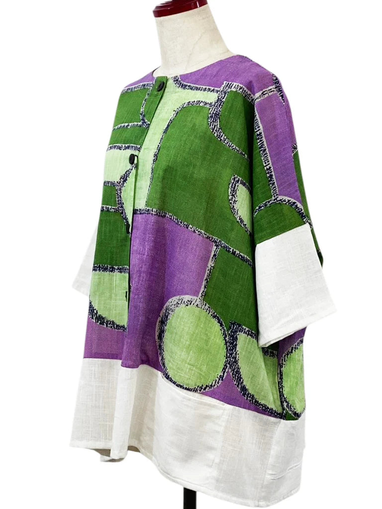 MONA LISA by Pure Fit - Panel Jacket - Modern Geometric Print - 263419-NT - NATURAL (G)