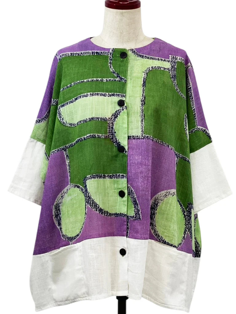 MONA LISA by Pure Fit - Panel Jacket - Modern Geometric Print - 263419-NT - NATURAL (G)