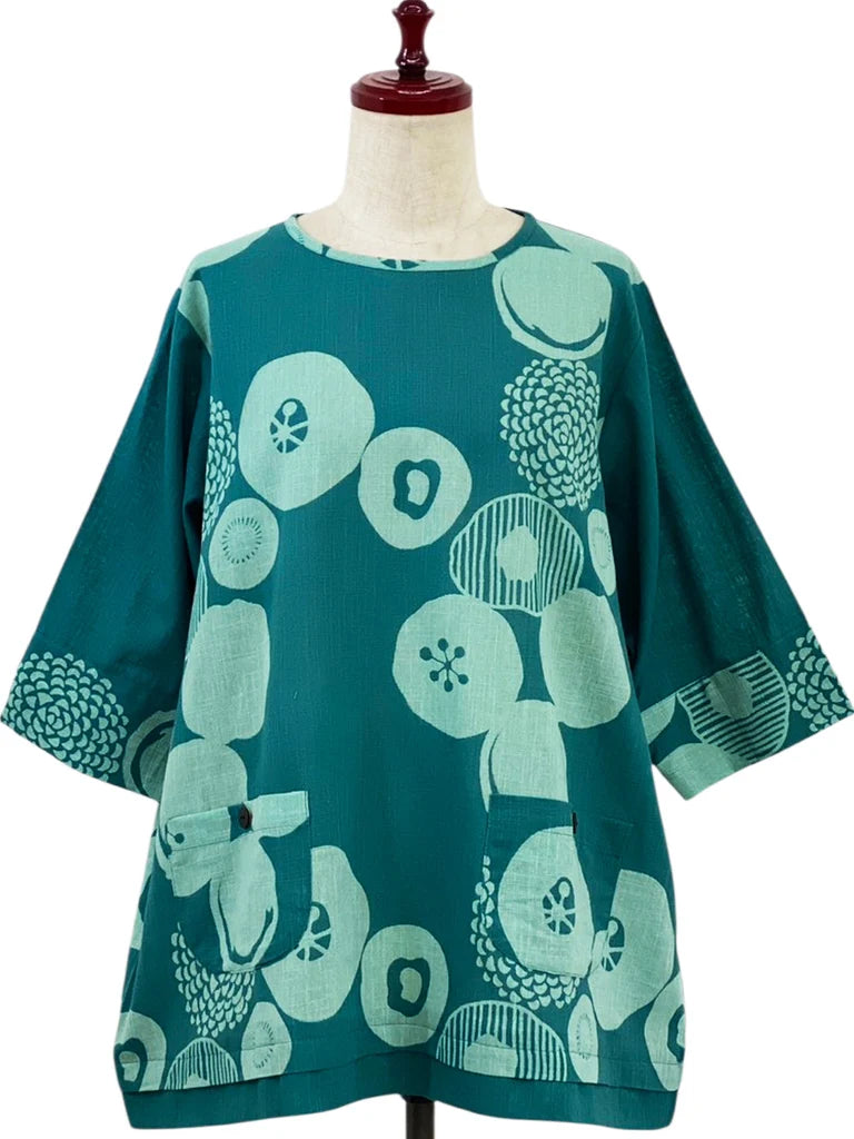 MONA LISA by Pure Fit - Panel Tunic - Kiku Pop Print - 263421-GE - GREEN (H)