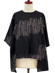 MONA LISA by Pure Fit - 263428-BK - Geometric Flow Pullover - Zen Print - Black (A)