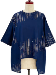 MONA LISA by Pure Fit - 263428-DB - Geometric Flow Pullover - Zen Print - Dark Blue (C)