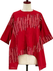 MONA LISA by Pure Fit - 263428-RE - Geometric Flow Pullover - Zen Print - Red (E)