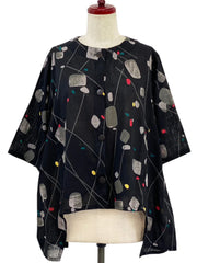 MONA LISA by Pure Fit - 263429-BK - Geometric Flow Jacket - Abstract Print - Black (A)