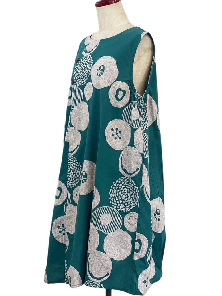 MONA LISA by Pure Fit - Button Accent Jumper - Kiku Pop Print - 263434-GE - GREEN (H)