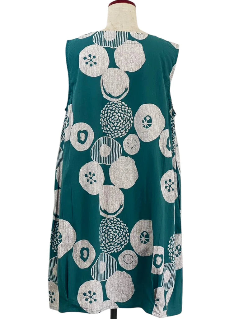MONA LISA by Pure Fit - Button Accent Jumper - Kiku Pop Print - 263434-GE - GREEN (H)