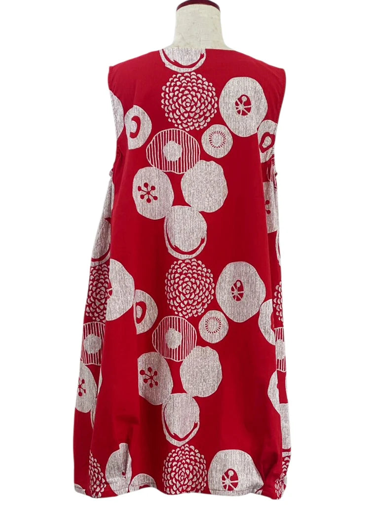 MONA LISA by Pure Fit - Button Accent Jumper - Kiku Pop Print - 263434-RE - RED (E)