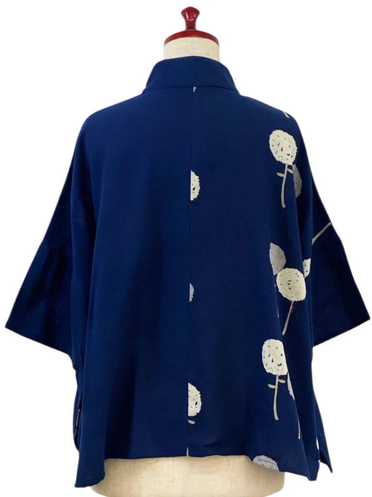 MONA LISA by Pure Fit - Crop Panel Jacket - Dandelion Print - 263436-DB - DARK BLUE (C)