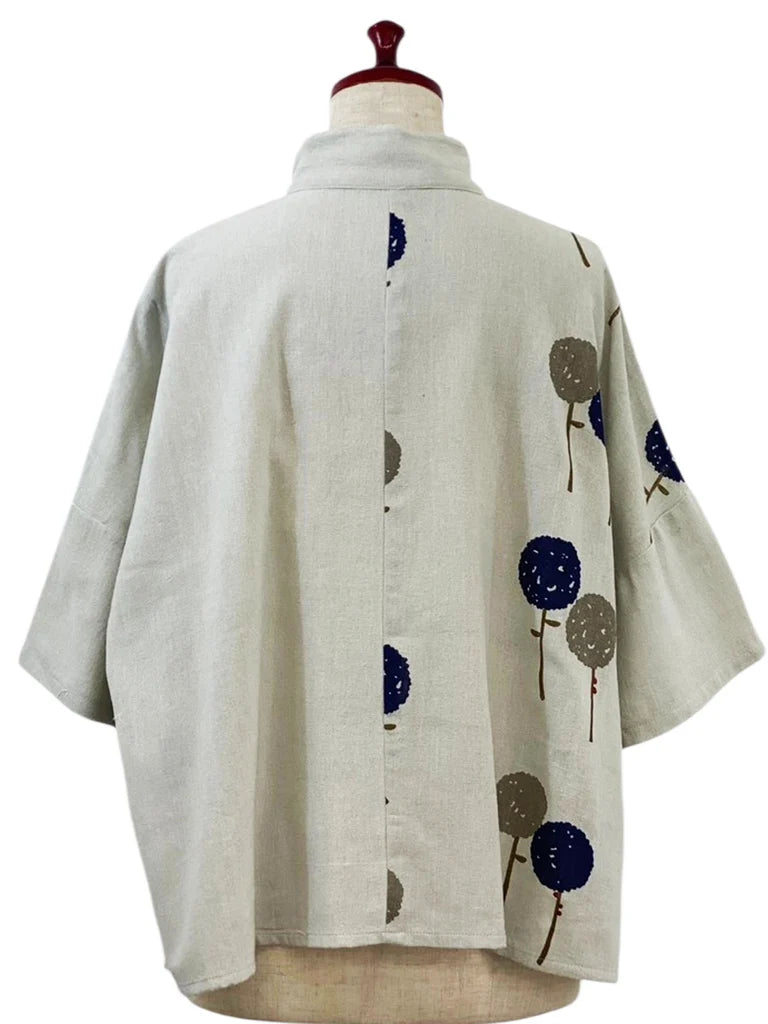 MONA LISA by Pure Fit - Crop Panel Jacket - Dandelion Print - 263436-LG - LIGHT GREY (B)