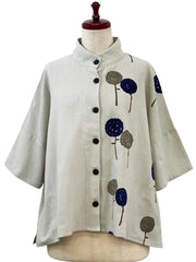 MONA LISA by Pure Fit - Crop Panel Jacket - Dandelion Print - 263436-LG - LIGHT GREY (B)