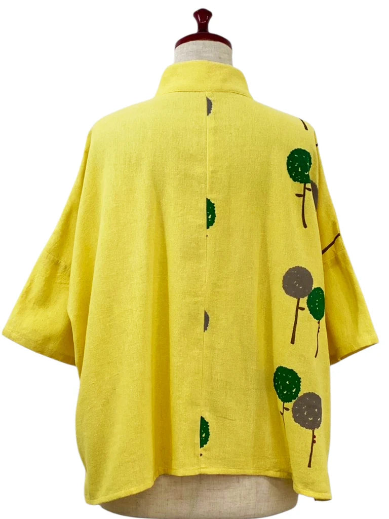 MONA LISA by Pure Fit - Crop Panel Jacket - Dandelion Print - 263436-MU - MUSTARD (F)