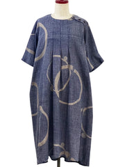 MONA LISA by Pure Fit - Tuck Dress - Multi Rings Print - 263438-DB - DARK BLUE (C)