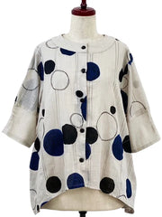 MONA LISA by Pure Fit - Combo Jacket - Scribble Circles Print - 263426-LG - LIGHT GREY (B)