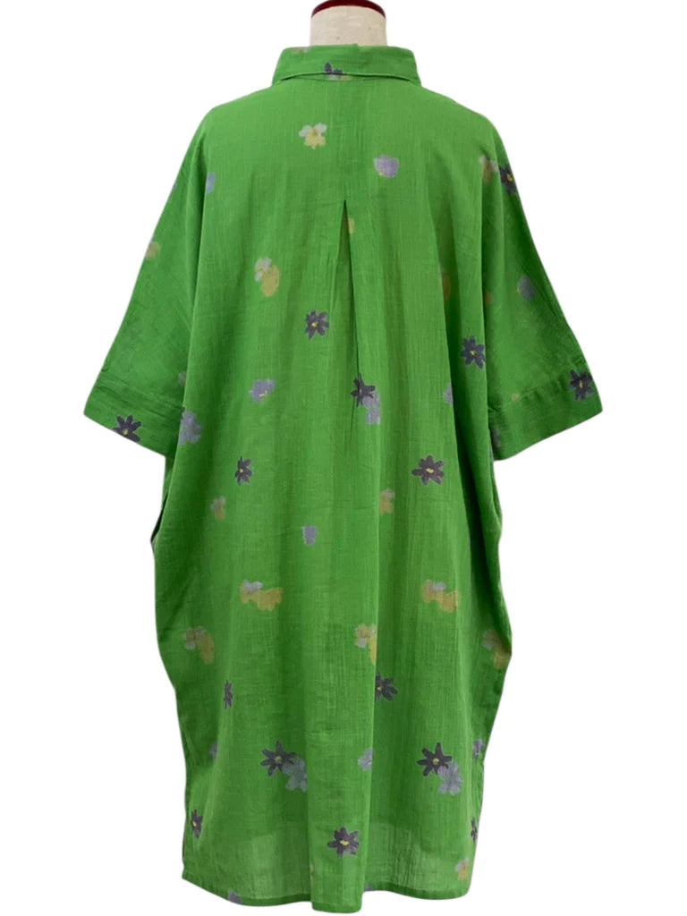 MONA LISA by Pure Fit - Collared Dress - Sakura Print - 263850-GE - GREEN (H)