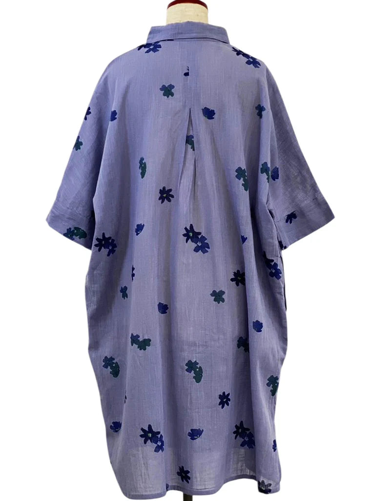 MONA LISA by Pure Fit - Collared Dress - Sakura Print - 263850-PU - PURPLE (J)