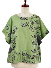 MONA LISA by Pure Fit - Circle Patch Top - Botanical Bliss Print - 264235-GE - GREEN (H)