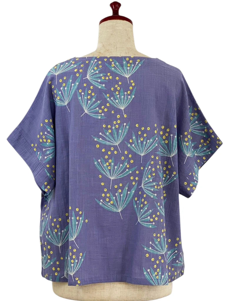 MONA LISA by Pure Fit - Circle Patch Top - Botanical Bliss Print - 264235-PU - PURPLE (J)