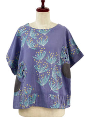 MONA LISA by Pure Fit - Circle Patch Top - Botanical Bliss Print - 264235-PU - PURPLE (J)