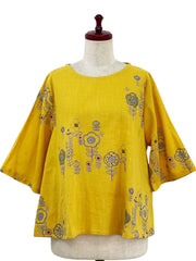 MONA LISA by Pure Fit - Crop Pullover - Secret Garden Print - 264290-MU - MUSTARD (F)
