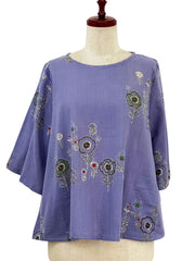 MONA LISA by Pure Fit - Crop Pullover - Secret Garden Print - 264290-PU - PURPLE (J)