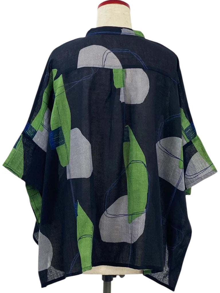 MONA LISA by Pure Fit - Short Jacket - Abstract Collage Print - 264302-BK - BLACK (A)