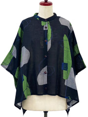 MONA LISA by Pure Fit - Short Jacket - Abstract Collage Print - 264302-BK - BLACK (A)