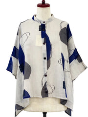 MONA LISA by Pure Fit - Short Jacket - Abstract Collage Print - 264302-LG - LIGHT GREY (B)