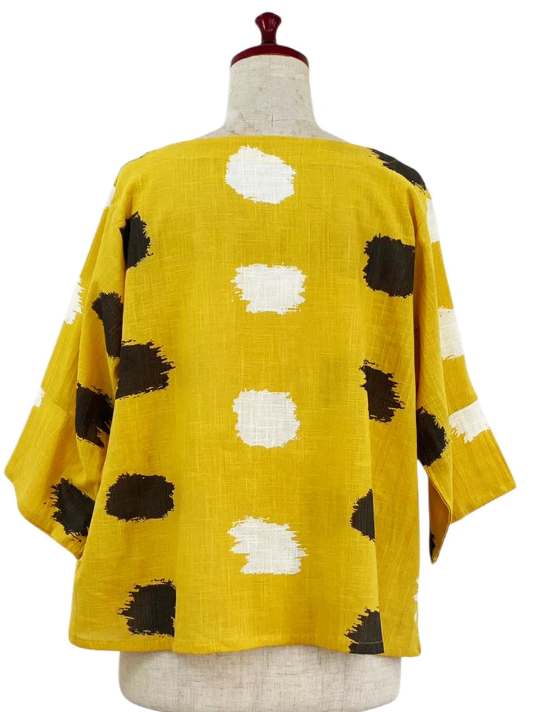 MONA LISA by Pure Fit - Crop Pullover - Ikat Dots Print - 264340-MU - MUSTARD (F)