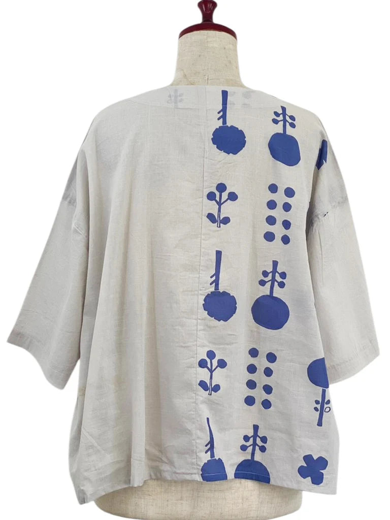 MONA LISA by Pure Fit - Circle Pocket Jacket - Contemporary Print - 264369-1-LG - LIGHT GREY (B)