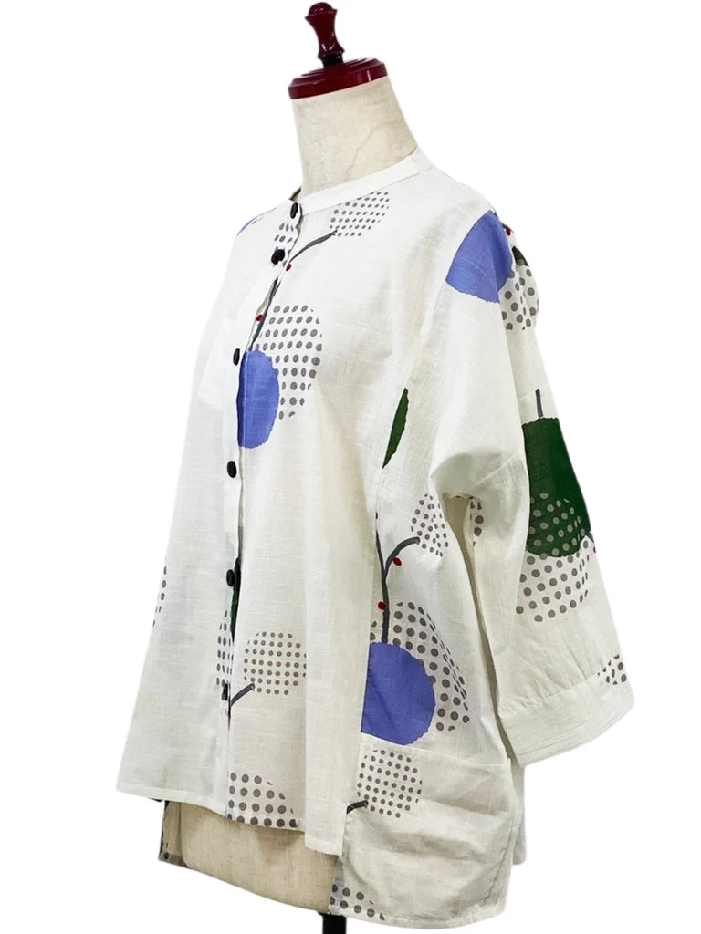 MONA LISA by Pure Fit - Hi-Low Short Jacket - Modern Botanical Print - 264371-NT - NATURAL (G)