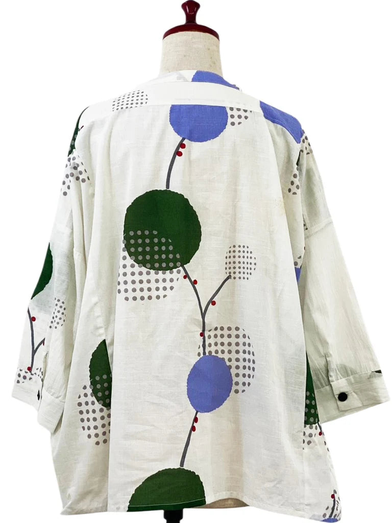 MONA LISA by Pure Fit - Hi-Low Short Jacket - Modern Botanical Print - 264371-NT - NATURAL (G)