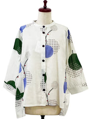 MONA LISA by Pure Fit - Hi-Low Short Jacket - Modern Botanical Print - 264371-NT - NATURAL (G)