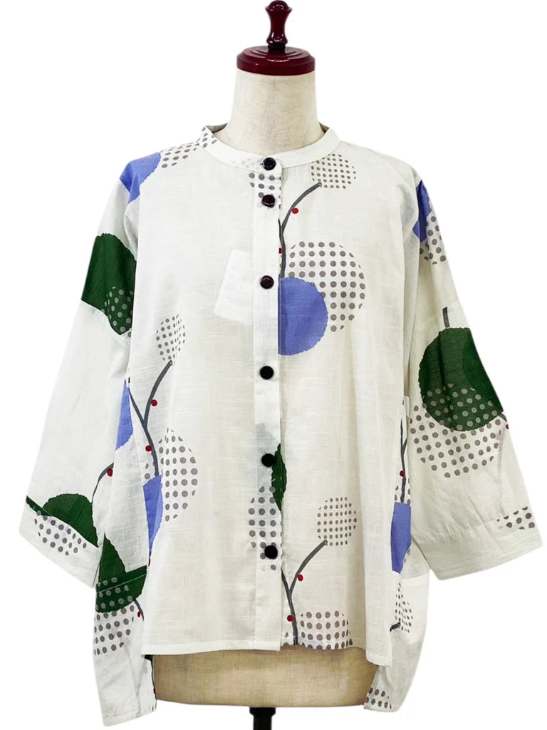 MONA LISA by Pure Fit - Hi-Low Short Jacket - Modern Botanical Print - 264371-NT - NATURAL (G)