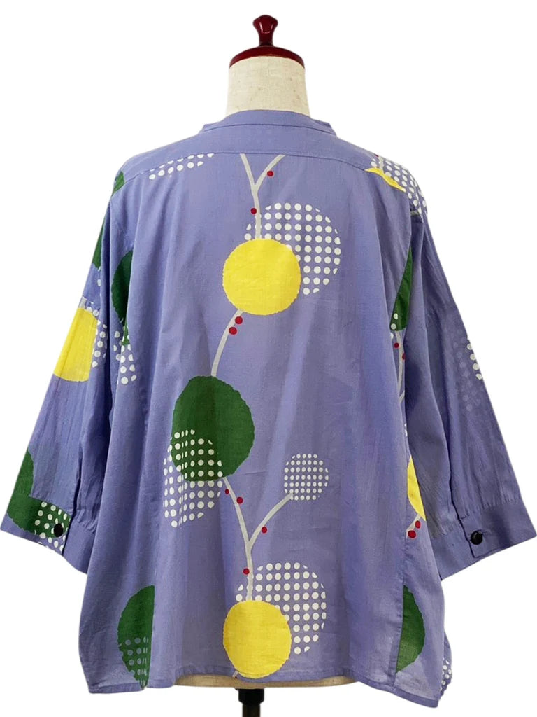 MONA LISA by Pure Fit - Hi-Low Short Jacket - Modern Botanical Print - 264371-PU - PURPLE (J)