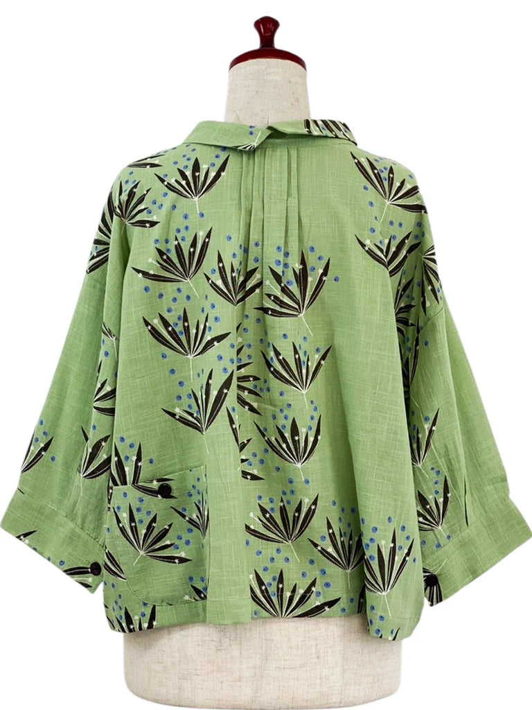 MONA LISA by Pure Fit - Simple Jacket - Botanical Bliss Print - 264375-GE - GREEN (H)