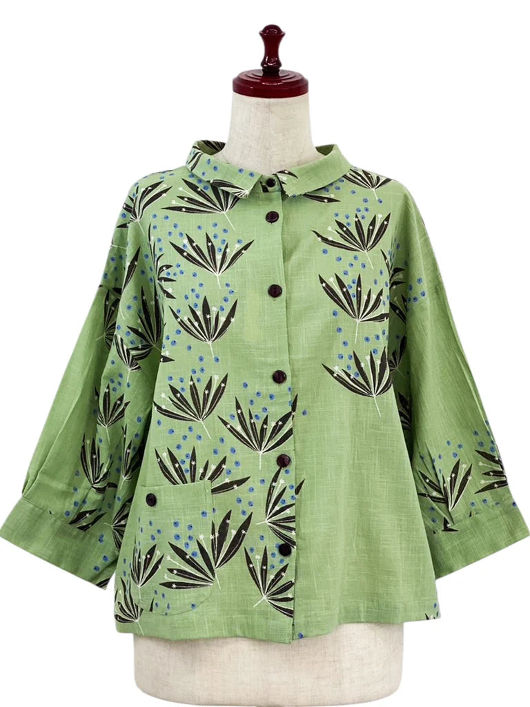 MONA LISA by Pure Fit - Simple Jacket - Botanical Bliss Print - 264375-GE - GREEN (H)