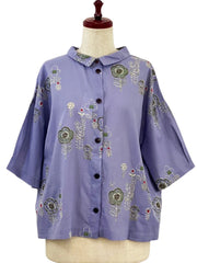 MONA LISA by Pure Fit - Simple Jacket - Secret Garden Print - 264376-PU - PURPLE (J)